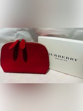 Burberry Beauty Red Cosmetic Pouch with Box